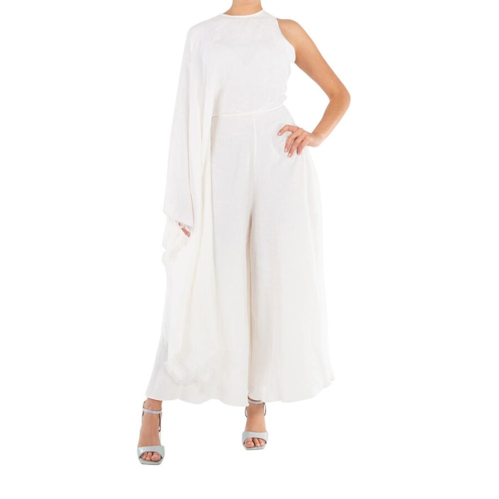 NWT- Calcaterra- White Foulard Sleeve Dress NWT(including Retail Price Of $1,450